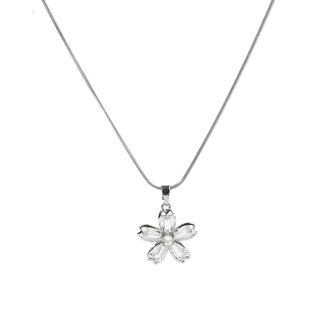 Inola Floral Silver Necklace - Salty Accessories