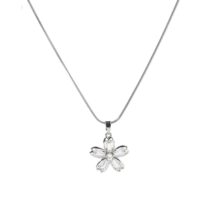 Inola Floral Silver Necklace - Salty Accessories