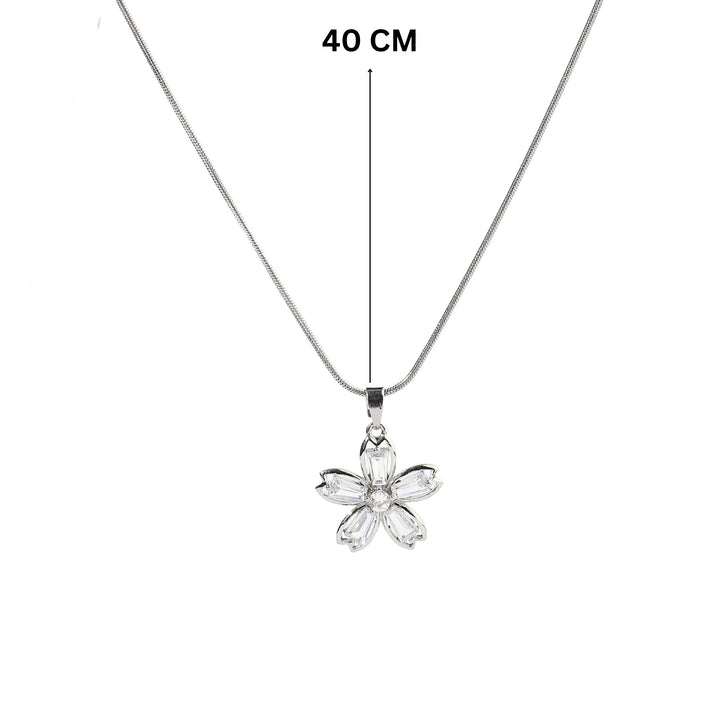 Inola Floral Silver Necklace - Salty Accessories