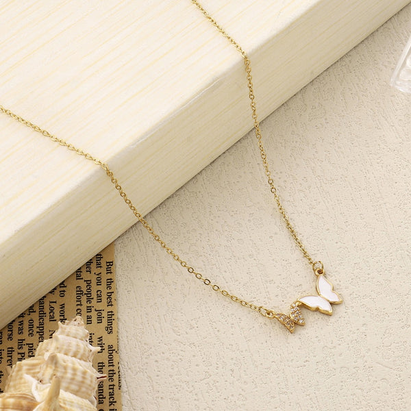 Sera Butterfly Duo Gold Necklace