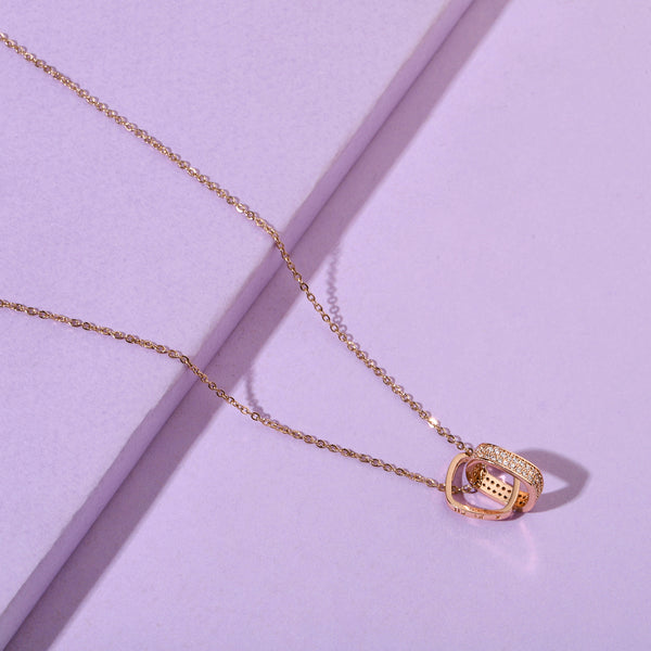 Ruelle Rings Loop Rosegold Necklace