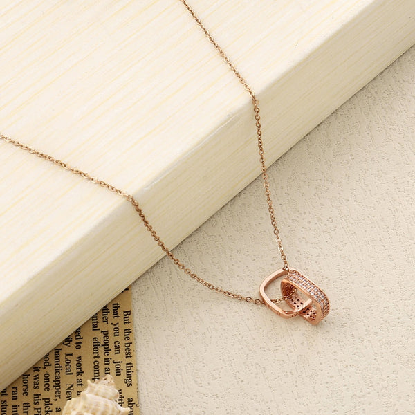 Ruelle Rings Loop Rosegold Necklace
