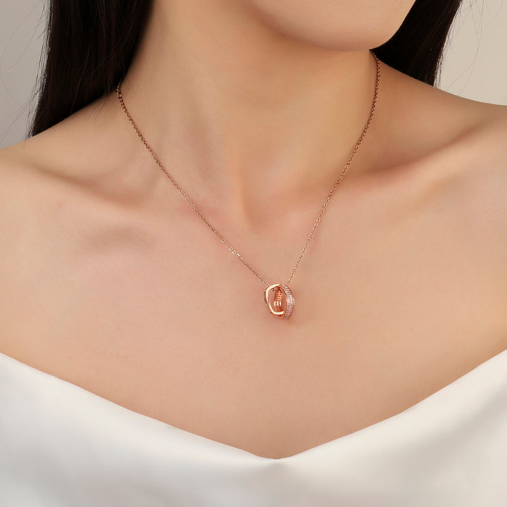 Ruelle Rings Loop Rosegold Necklace - Salty Accessories