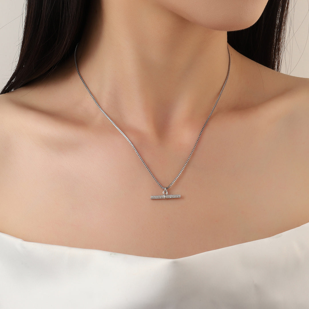 Calista Studded Silver Necklace