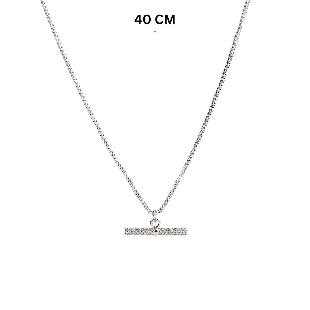 Calista Studded Silver Necklace