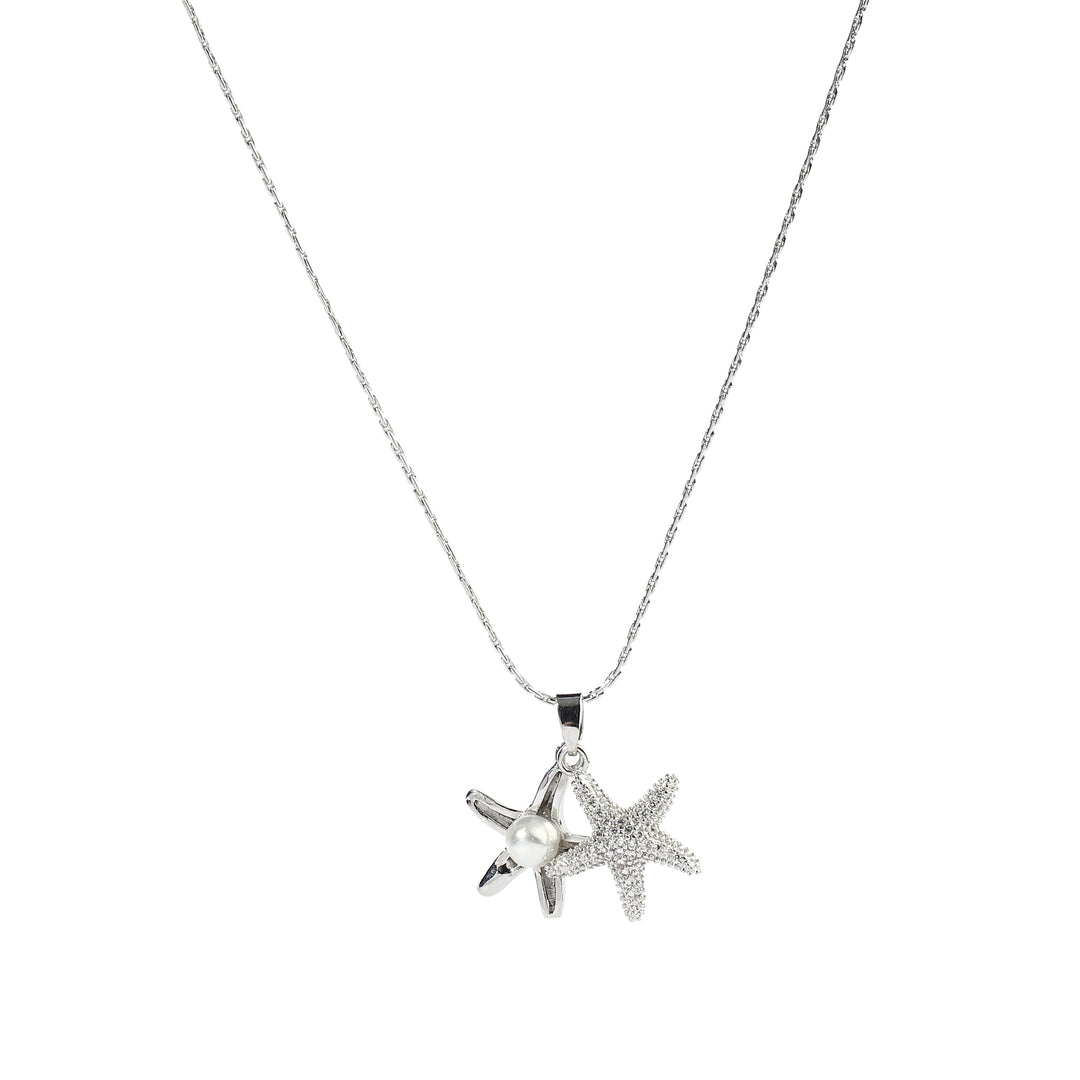 Pearly Starfish Silver Necklace - Salty Accessories