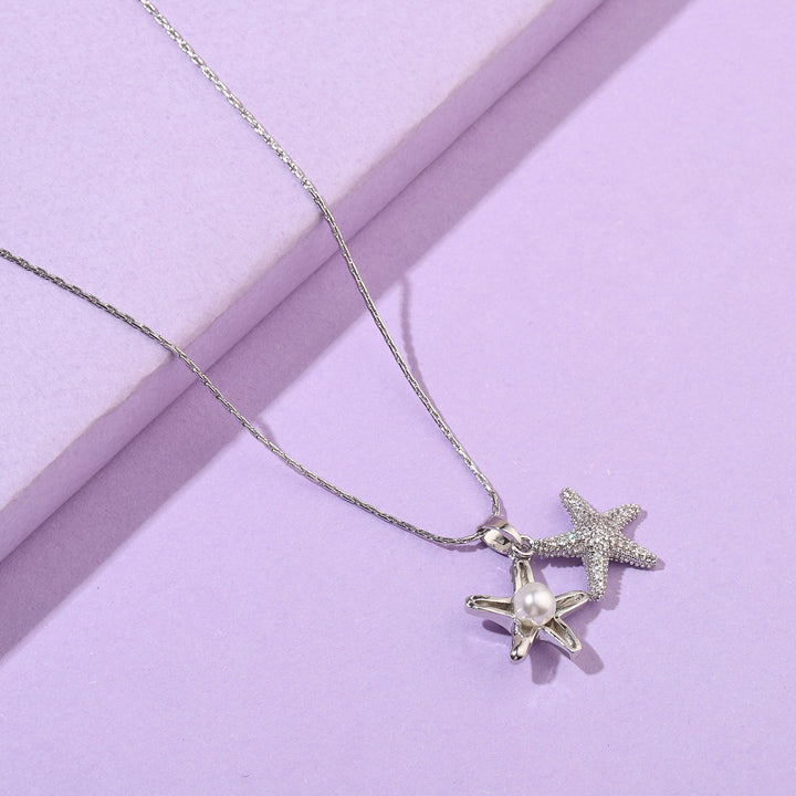 Pearly Starfish Silver Necklace - Salty Accessories