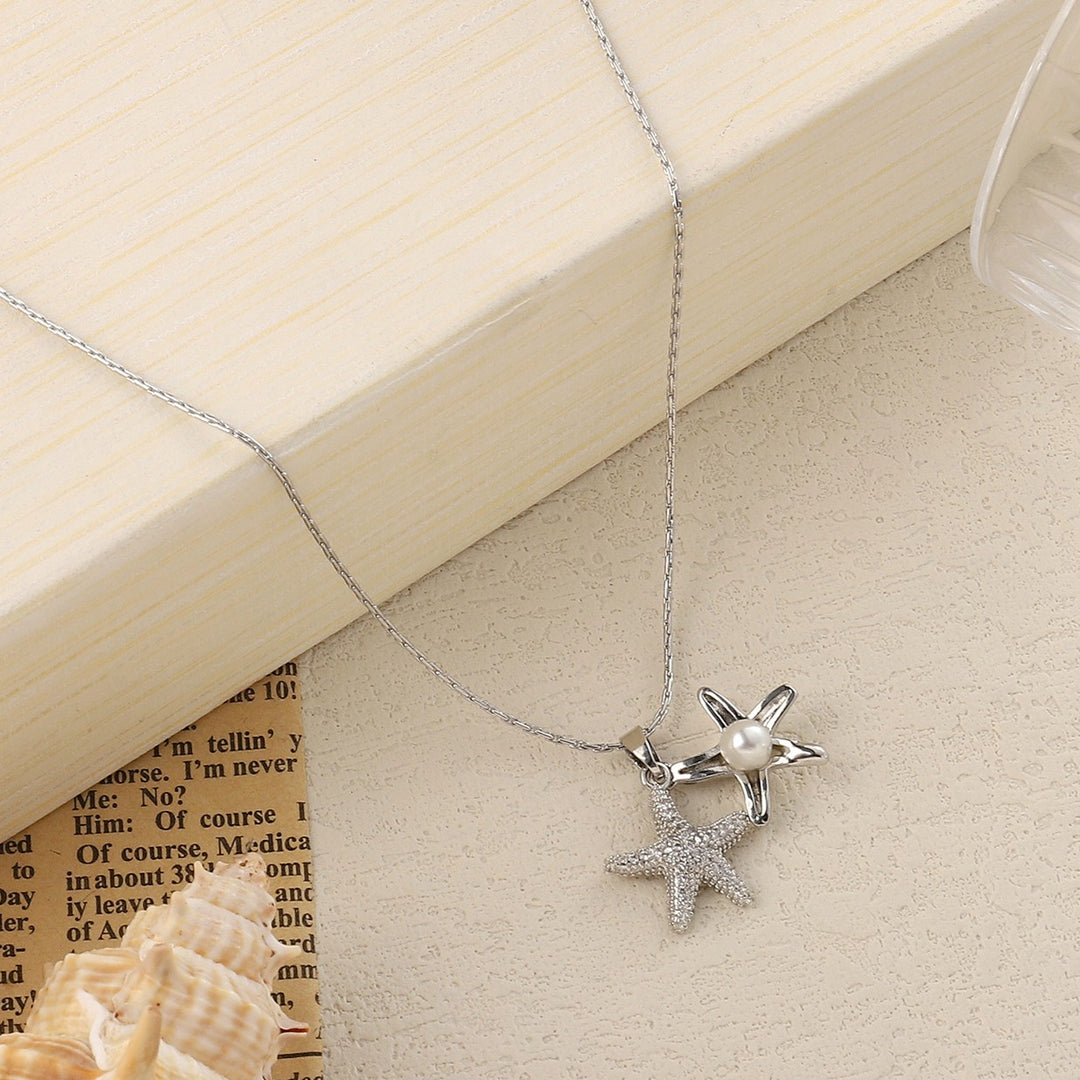 Pearly Starfish Silver Necklace - Salty Accessories