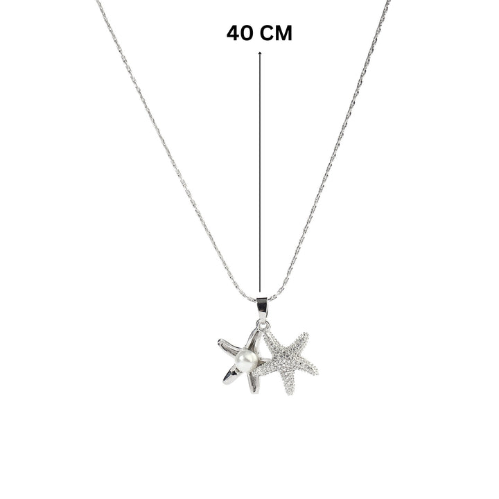 Pearly Starfish Silver Necklace