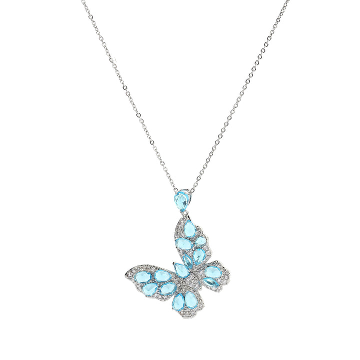 Enyo Crystal Sea Blue Silver Necklace