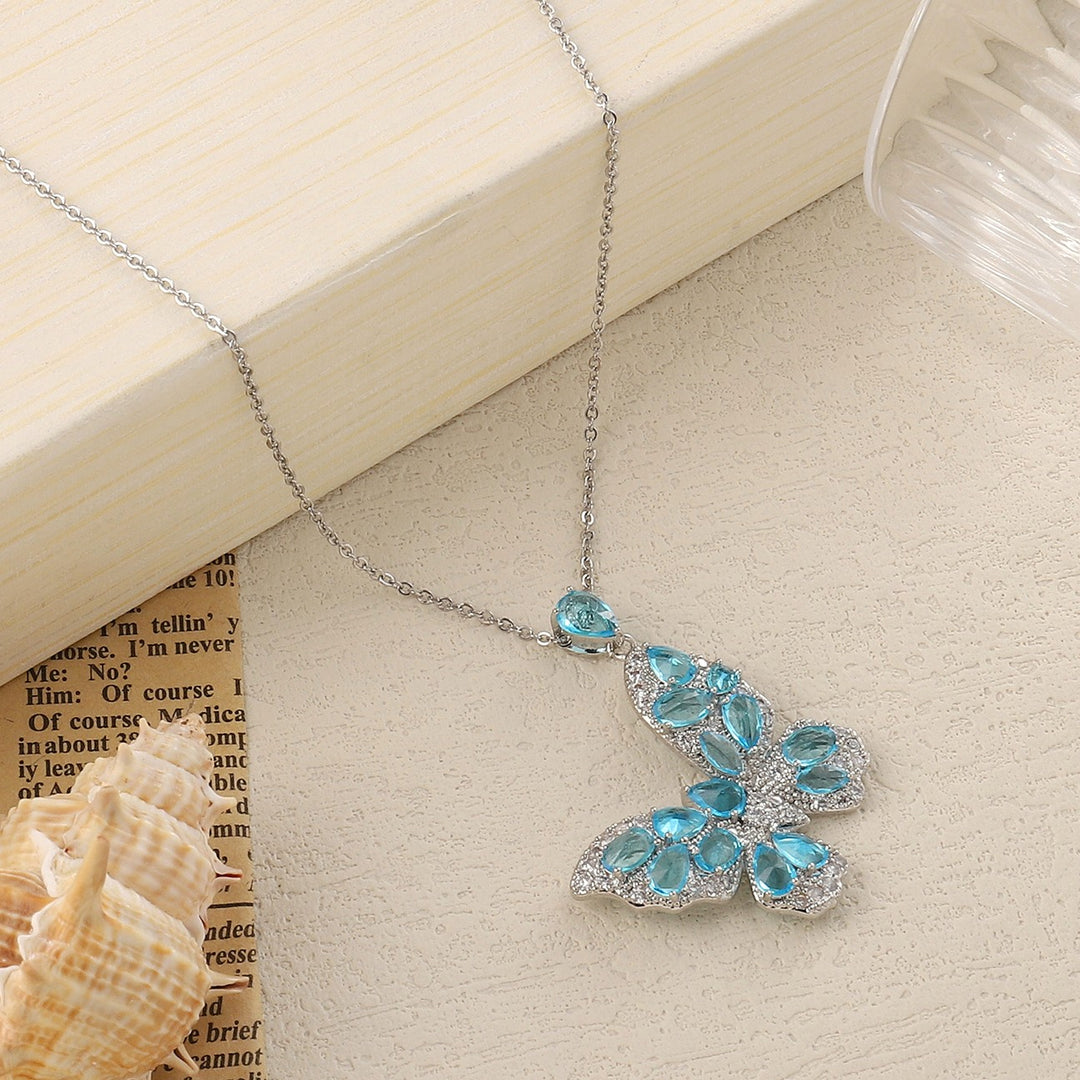 Enyo Crystal Sea Blue Silver Necklace - Salty Accessories