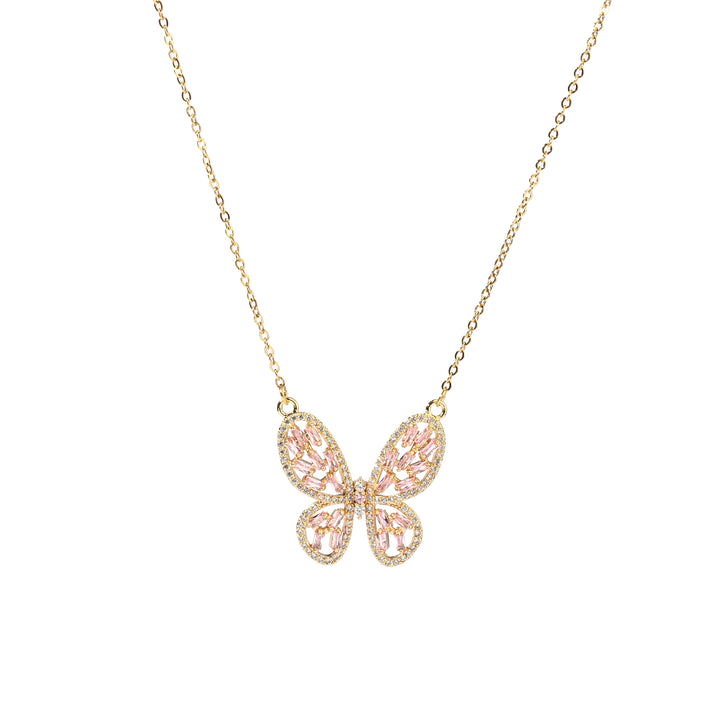 Irene Baguette Gold Butterfly Necklace