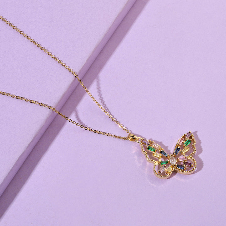 Bambi Baguette Butterfly Necklace - Salty Accessories