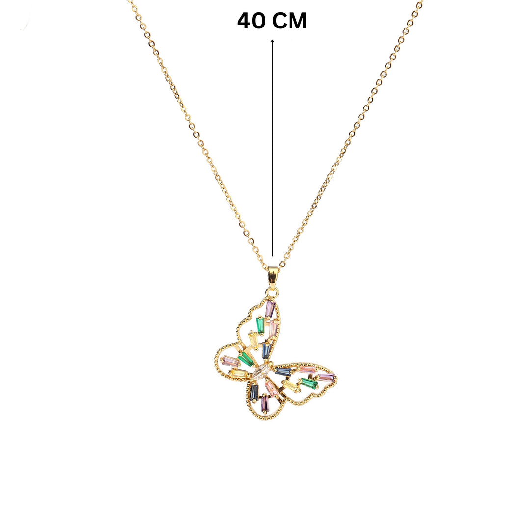 Bambi Baguette Butterfly Necklace
