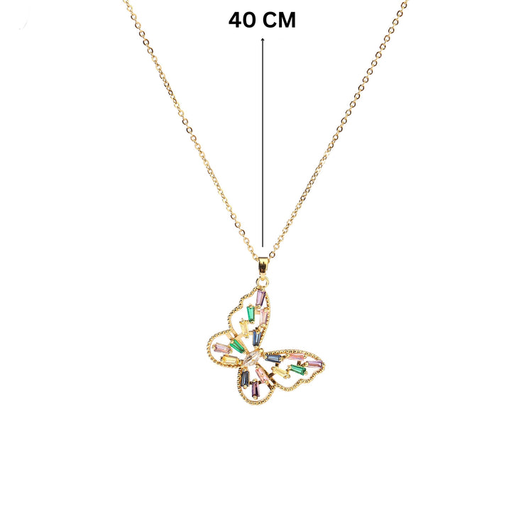Bambi Baguette Butterfly Necklace