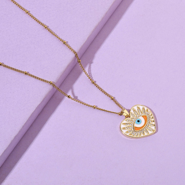 Medea Evil Eye Heart Necklace