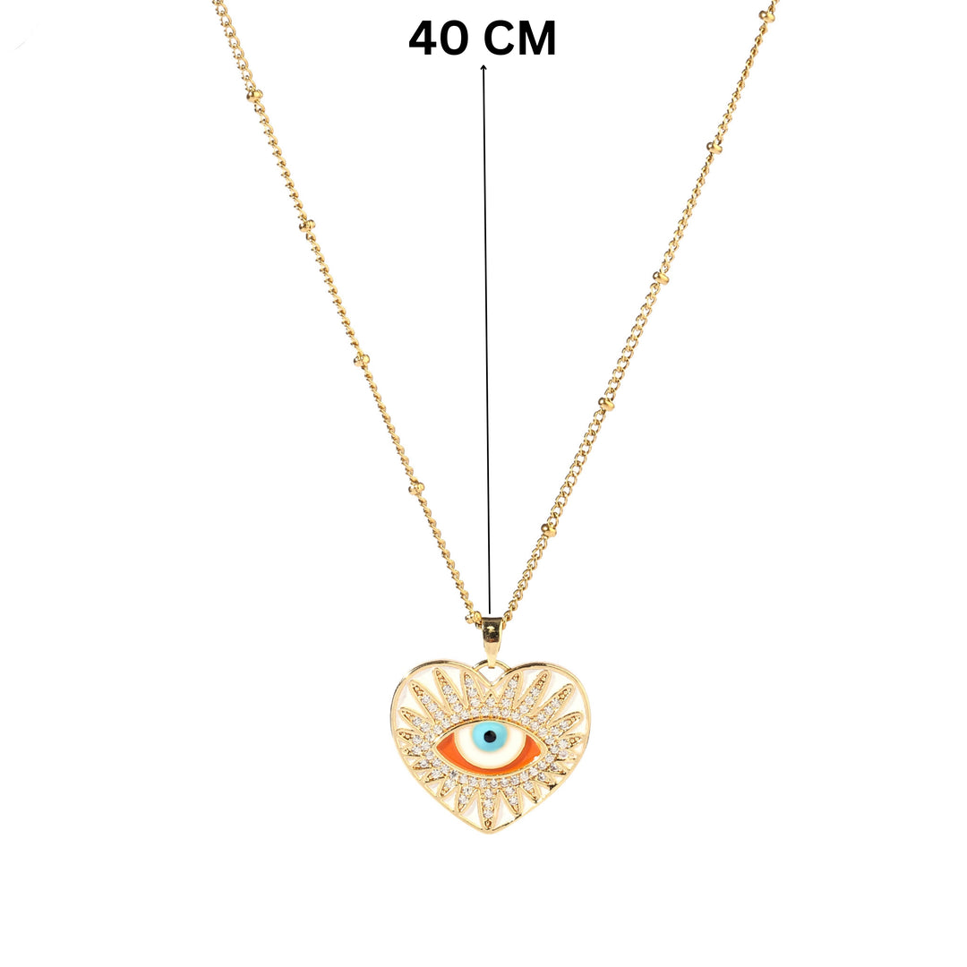 Medea Evil Eye Heart Necklace