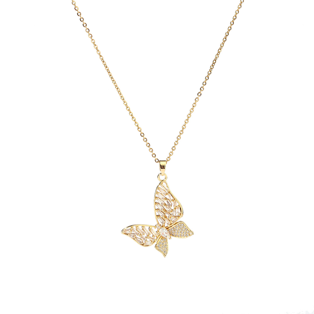 Falena Baguette Butterfly Necklace