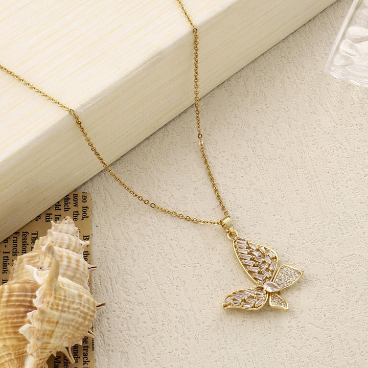Falena Baguette Butterfly Necklace