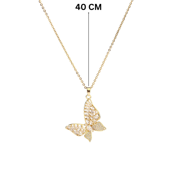 Falena Baguette Butterfly Necklace