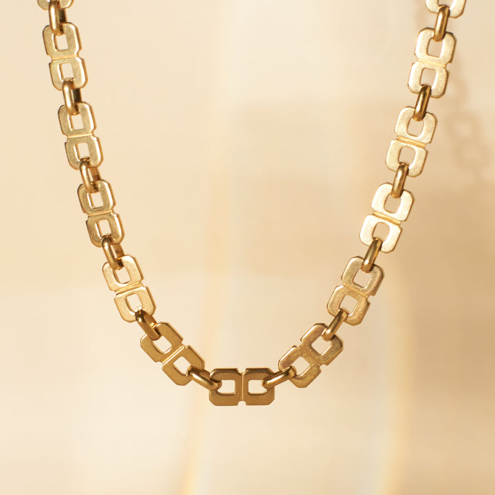 Geometric Chain Gold Necklace