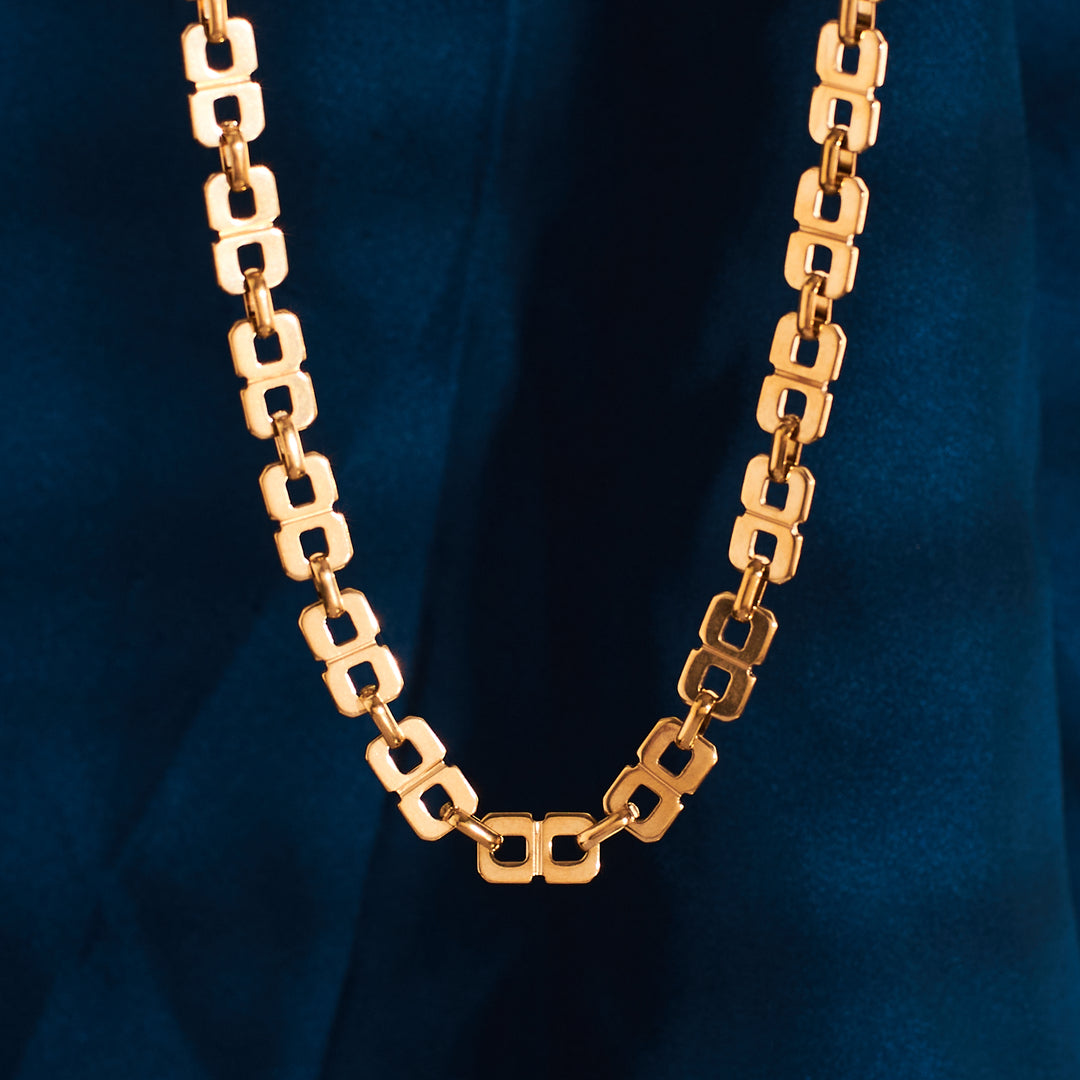 Geometric Chain Gold Necklace