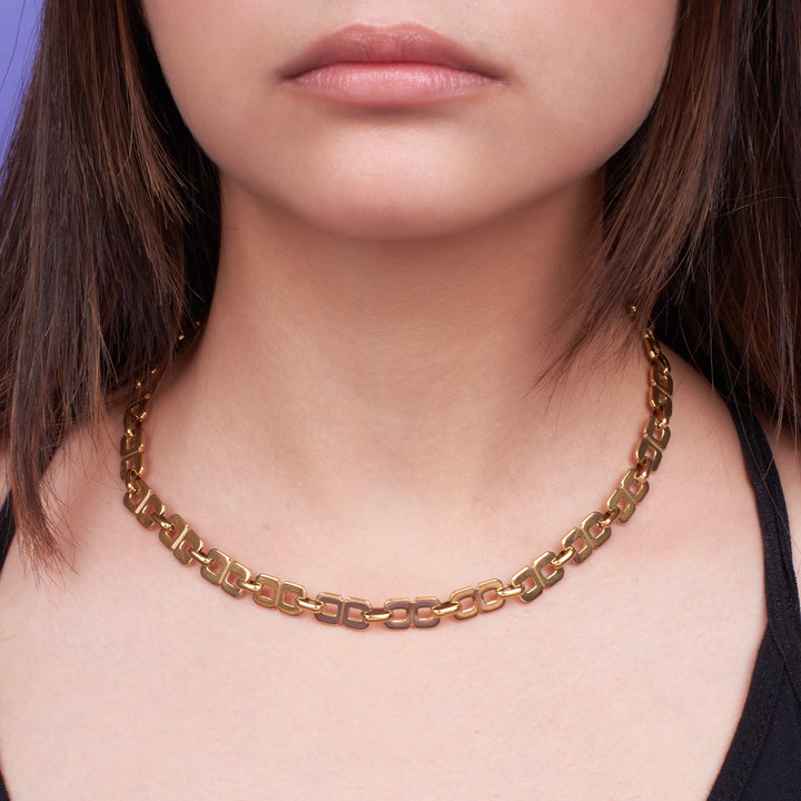 Geometric Chain Gold Necklace - Salty Accessories