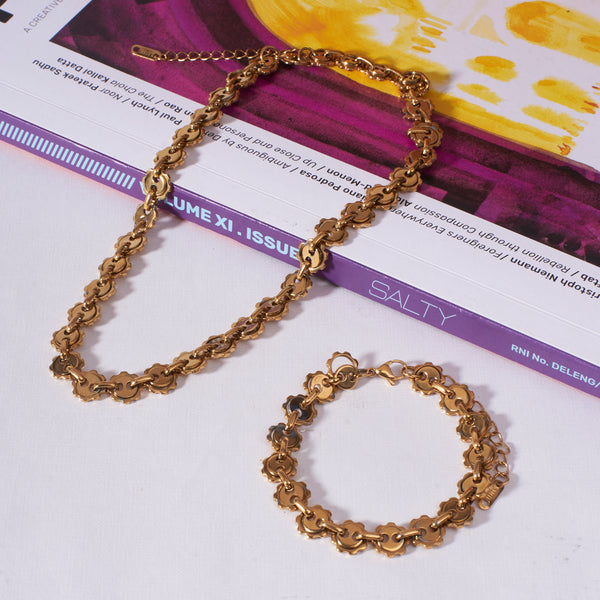 Starlit Elegance Golden Celestial Jewellery Set