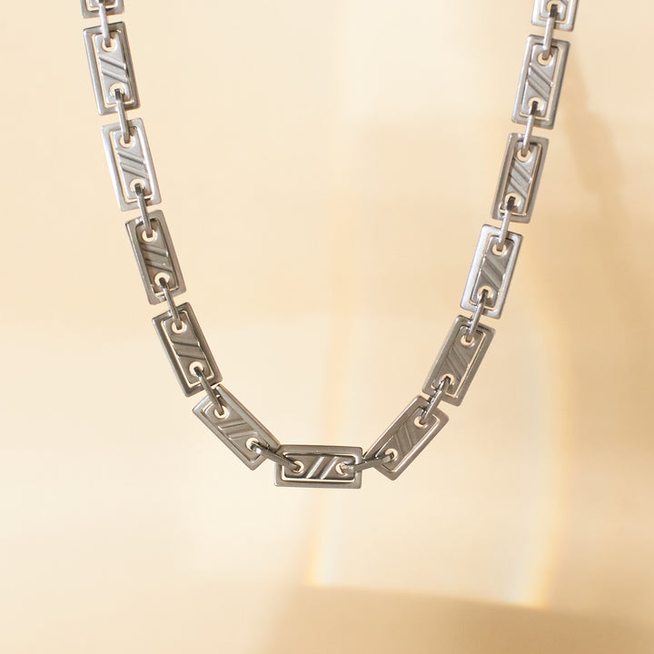 Modern Edge Silver Necklace