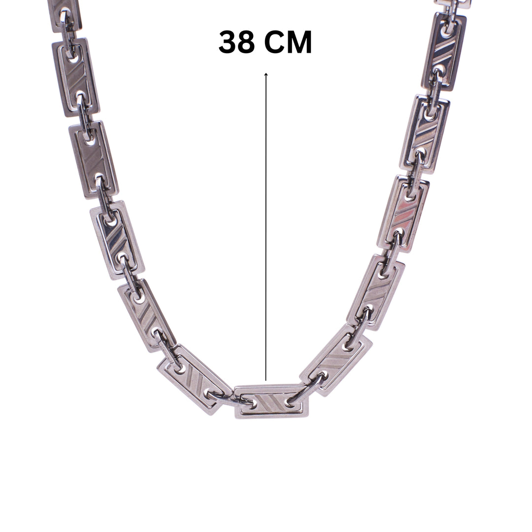 Modern Edge Silver Necklace