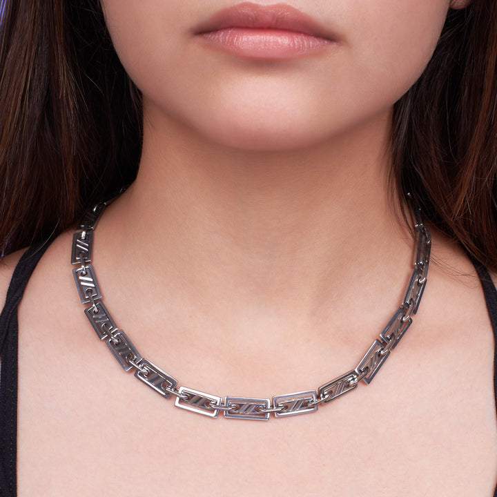 Modern Edge Silver Necklace - Salty Accessories