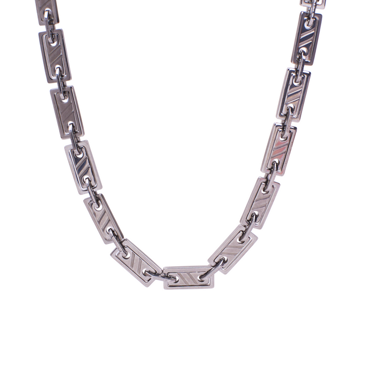 Modern Edge Silver Necklace