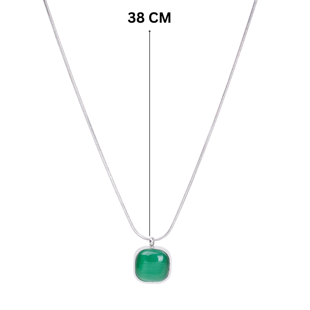 Enchanted Green Gem Silver Necklace - Salty Accessories