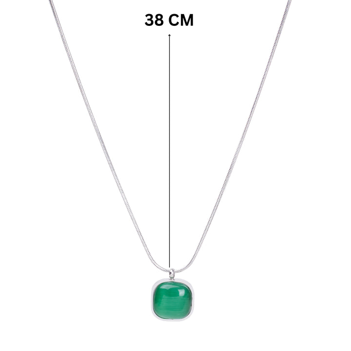 Enchanted Green Gem Silver Necklace - Salty Accessories