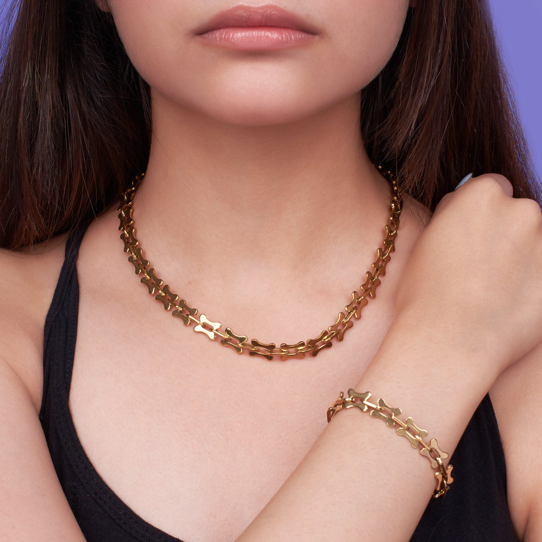 Elegant Golden Dainty Link Jewelry Set - Salty Accessories