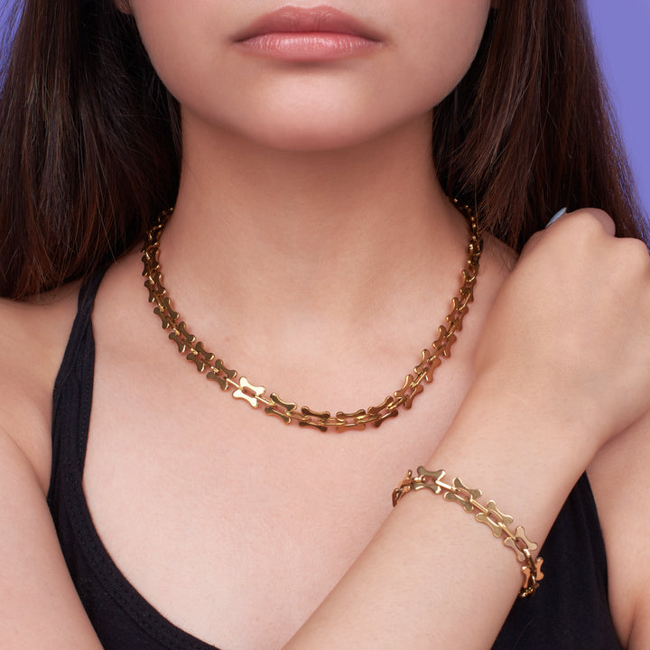 Elegant Golden Dainty Link Jewelry Set - Salty Accessories