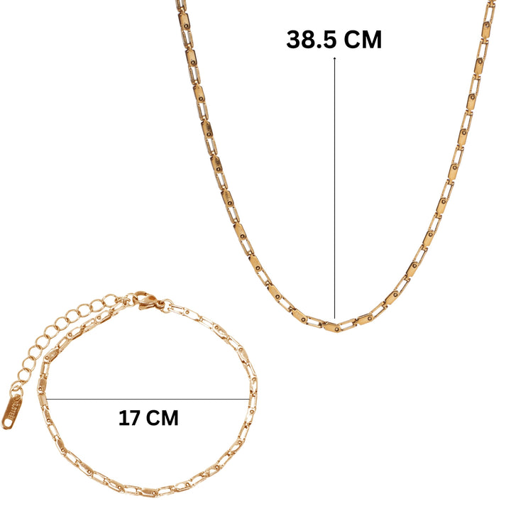 Layered Luxe Golden Necklace & Bracelet Set