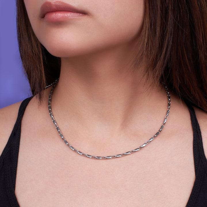 Layered Chain Silver Necklace