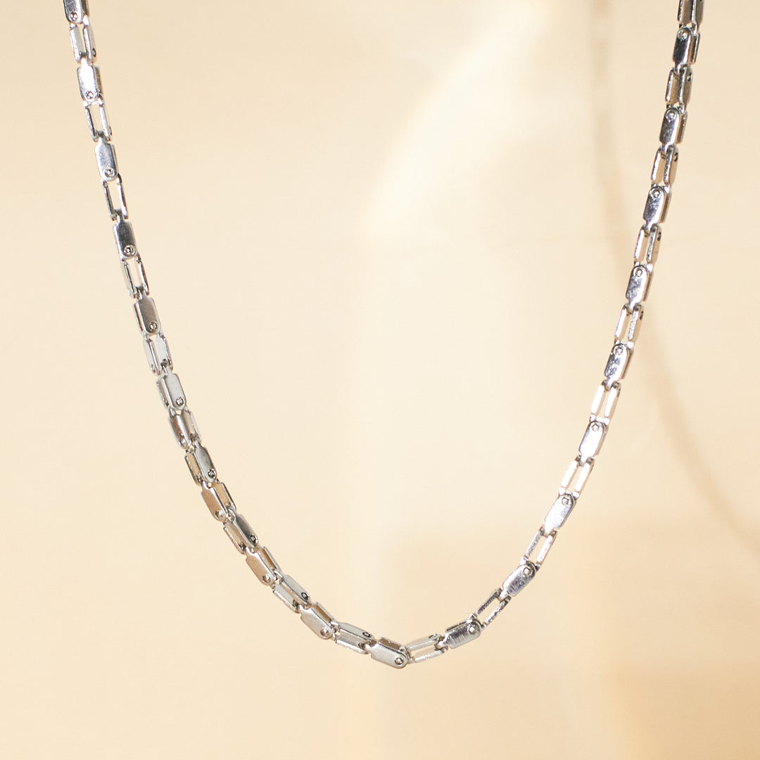 Layered Chain Silver Necklace