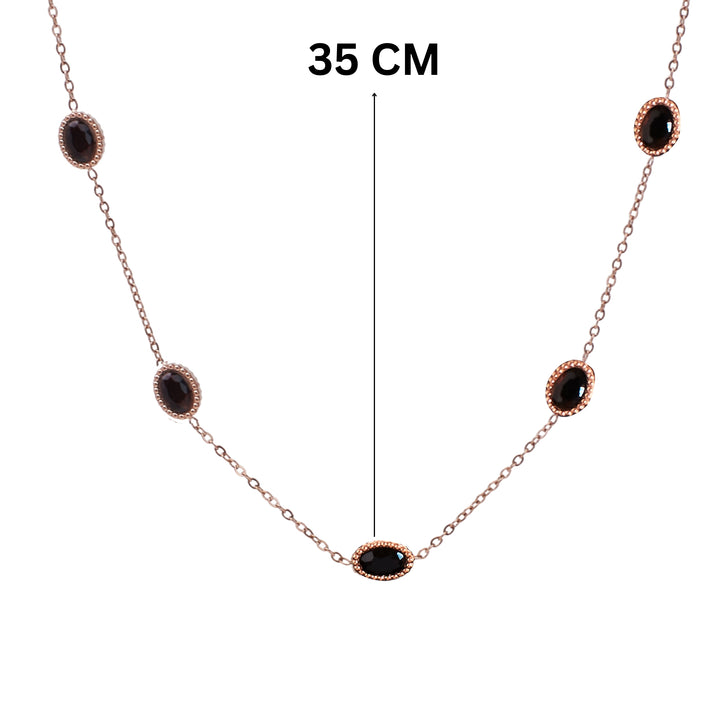 Crystal Cascade Black Stone Necklace - Salty Accessories