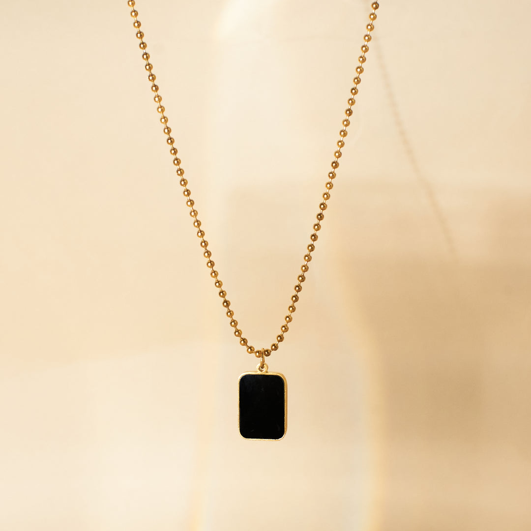 Midnight Onyx Gold Necklace - Salty Accessories