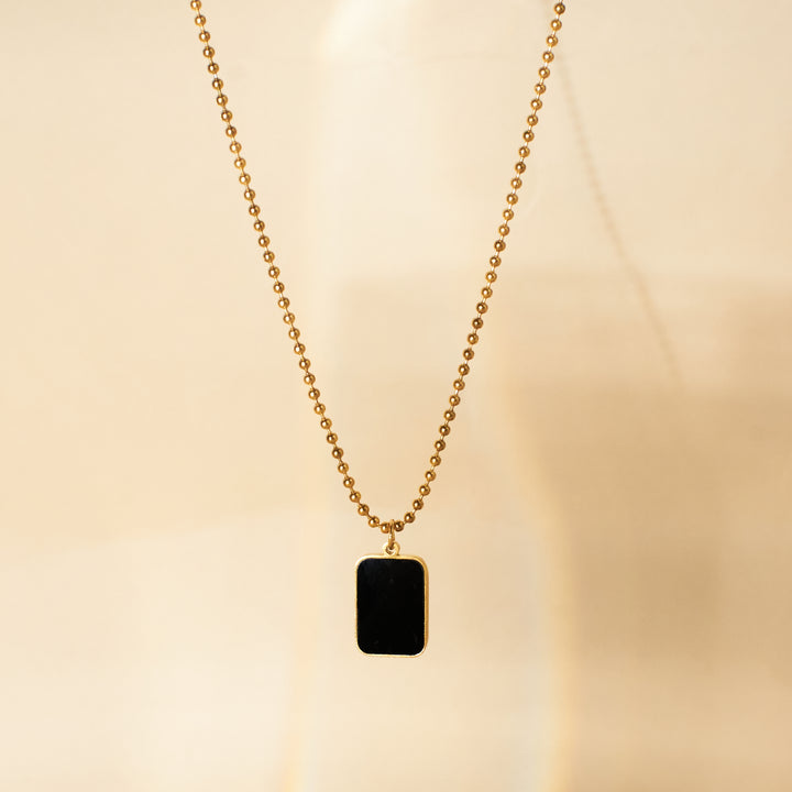 Midnight Onyx Gold Necklace - Salty Accessories