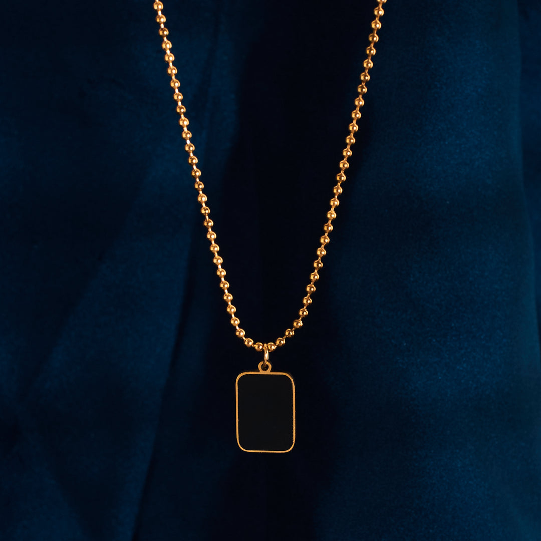 Midnight Onyx Gold Necklace - Salty Accessories