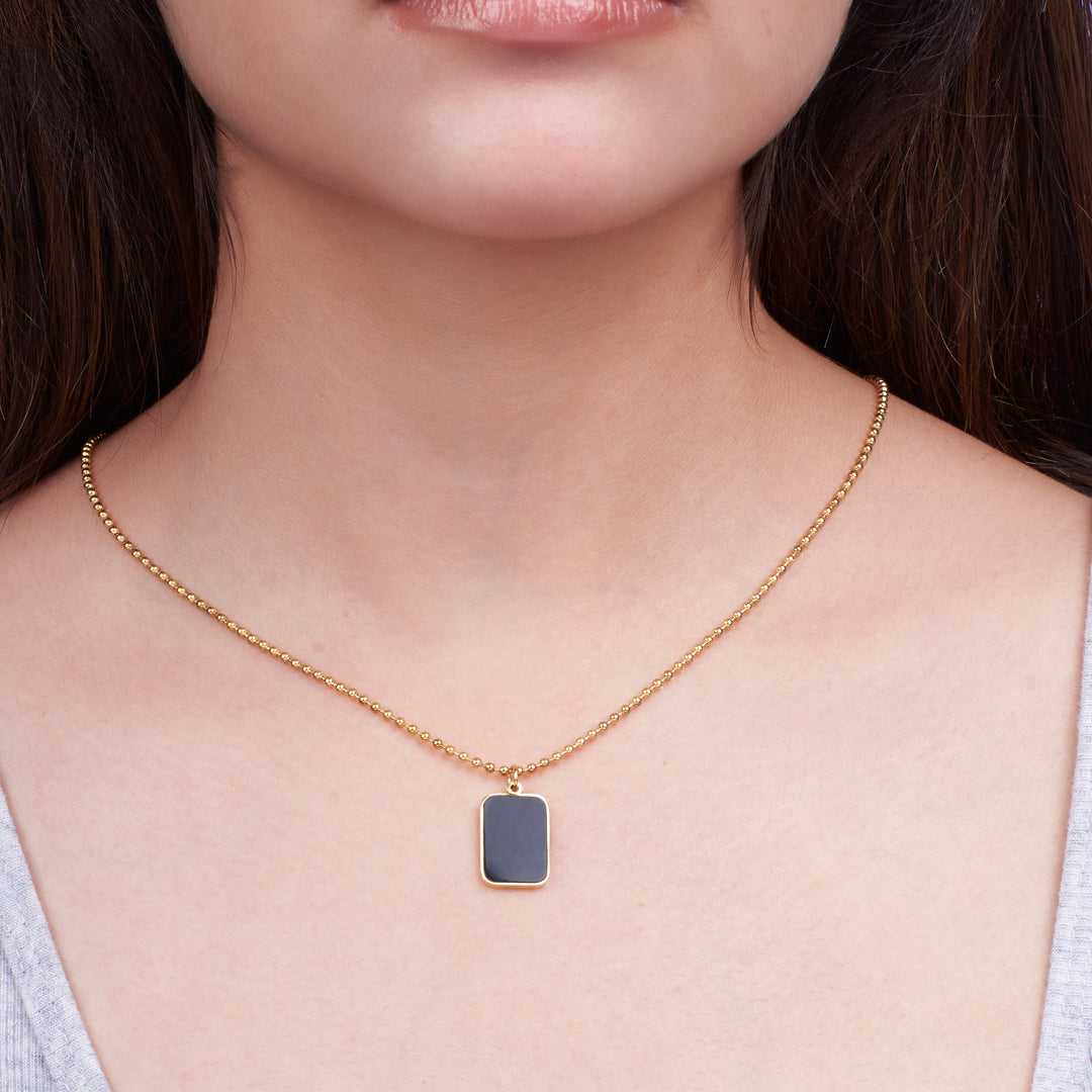 Midnight Onyx Gold Necklace - Salty Accessories