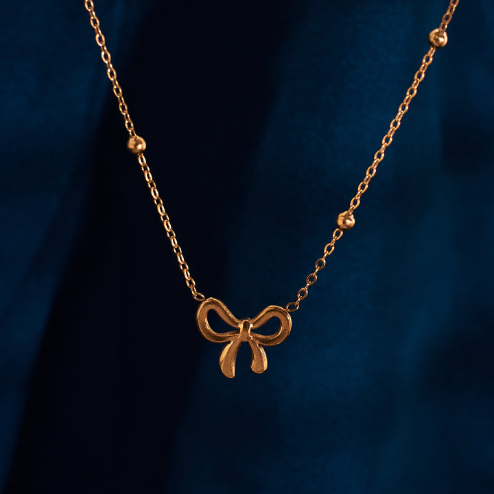 Elegant Bow Knot Gold Necklace