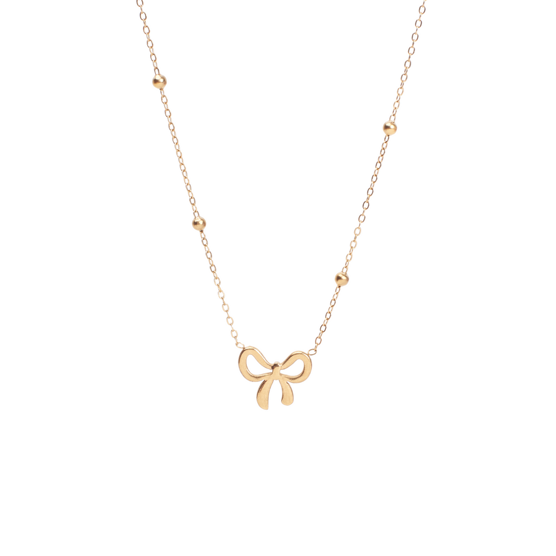 Elegant Bow Knot Gold Necklace