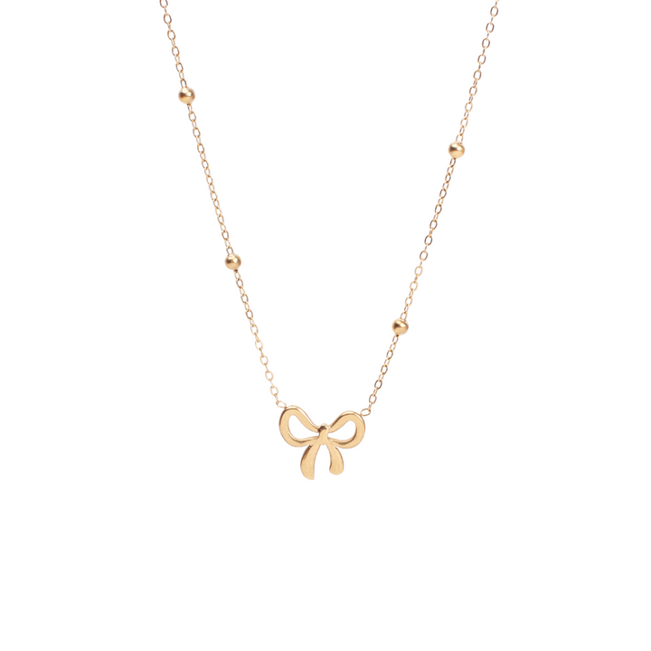 Elegant Bow Knot Gold Necklace