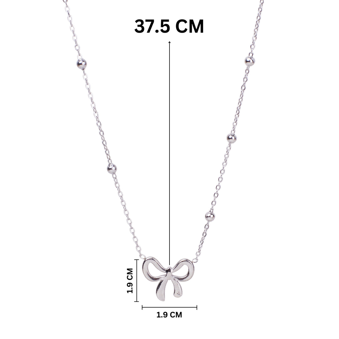 Elegant Bow Knot Silver Necklace - Salty Accessories
