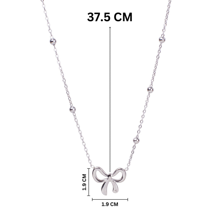 Elegant Bow Knot Silver Necklace - Salty Accessories