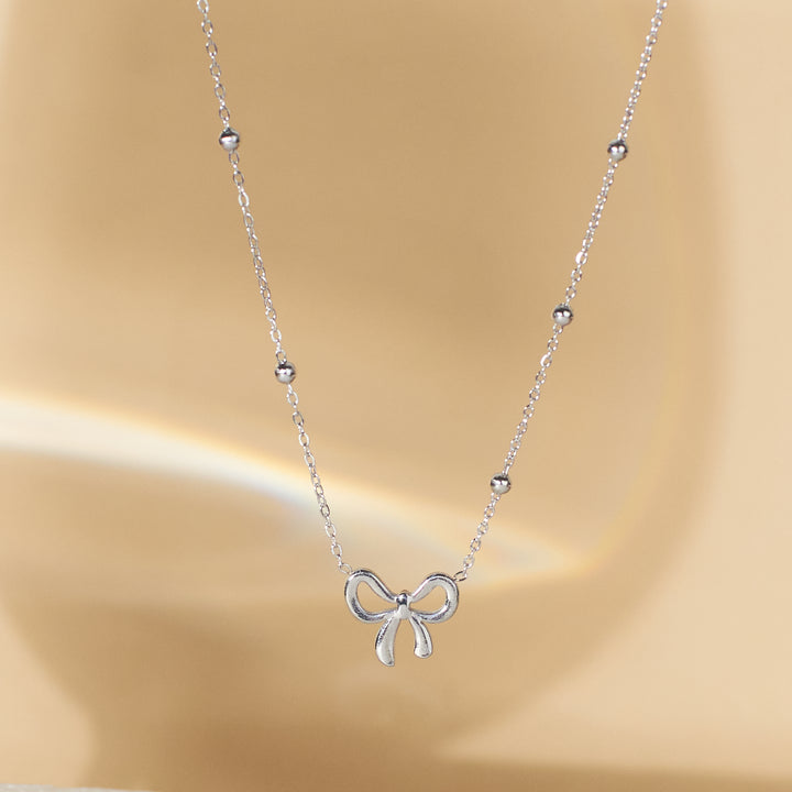 Elegant Bow Knot Silver Necklace - Salty Accessories